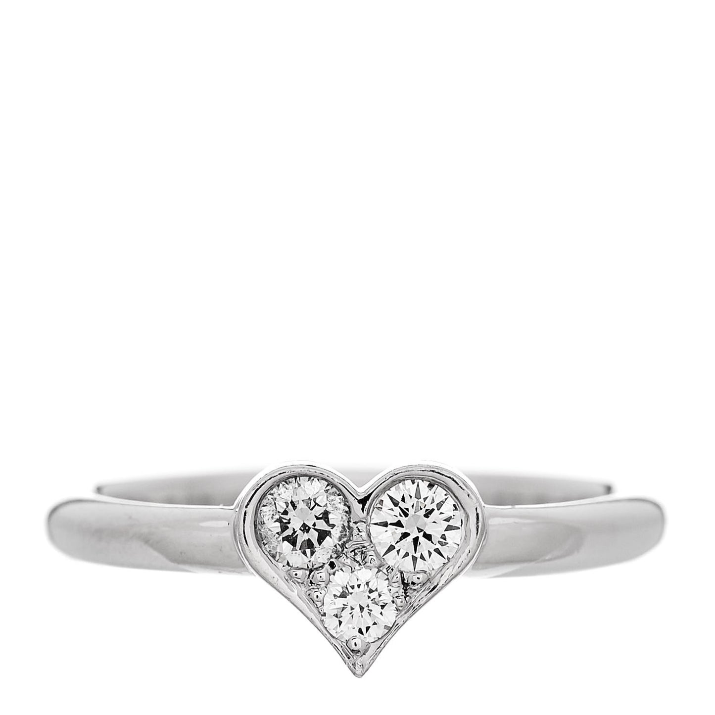Platinum Diamond Hearts Ring 49 5