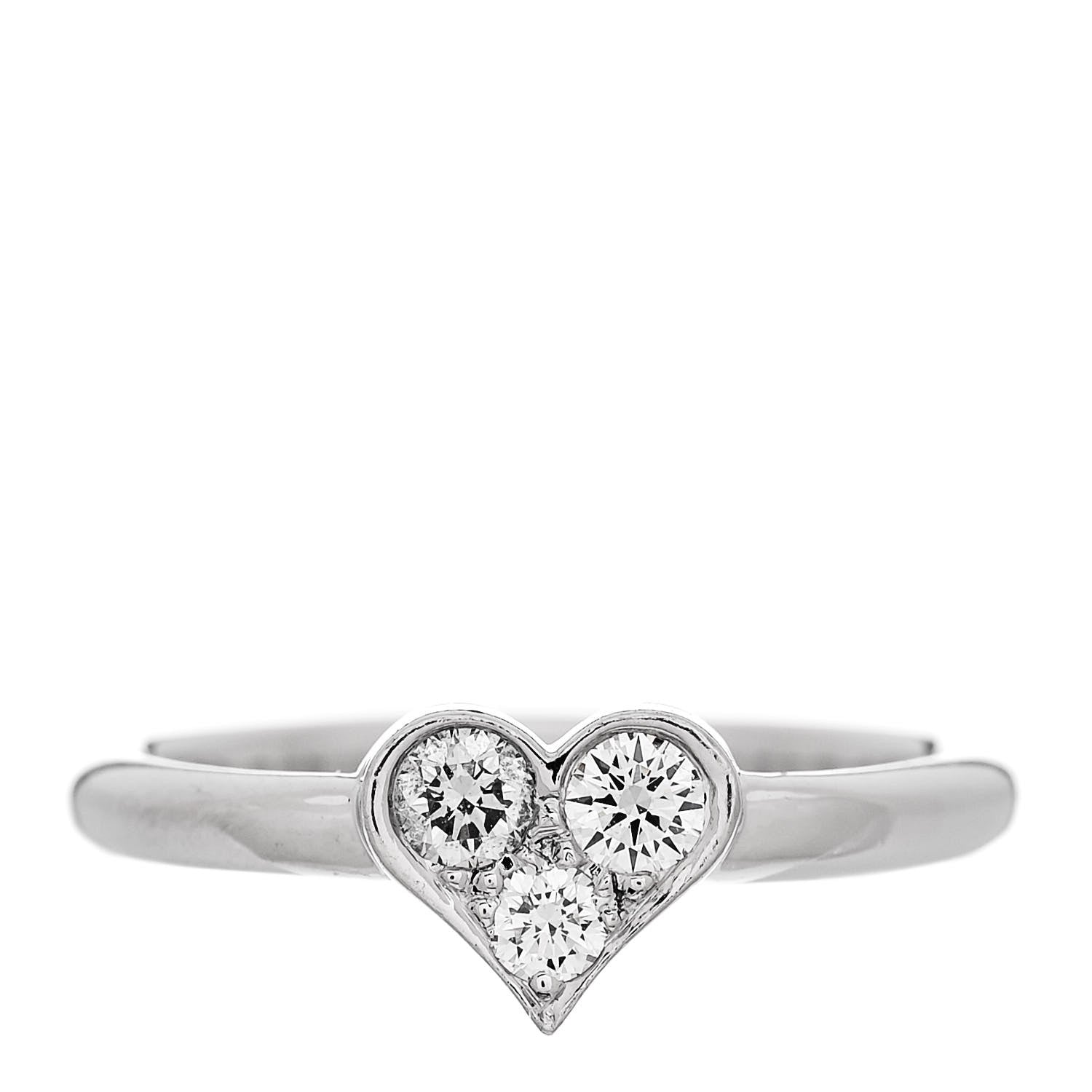 Tiffany Platinum Diamond Hearts Ring 49 5 1 of 4