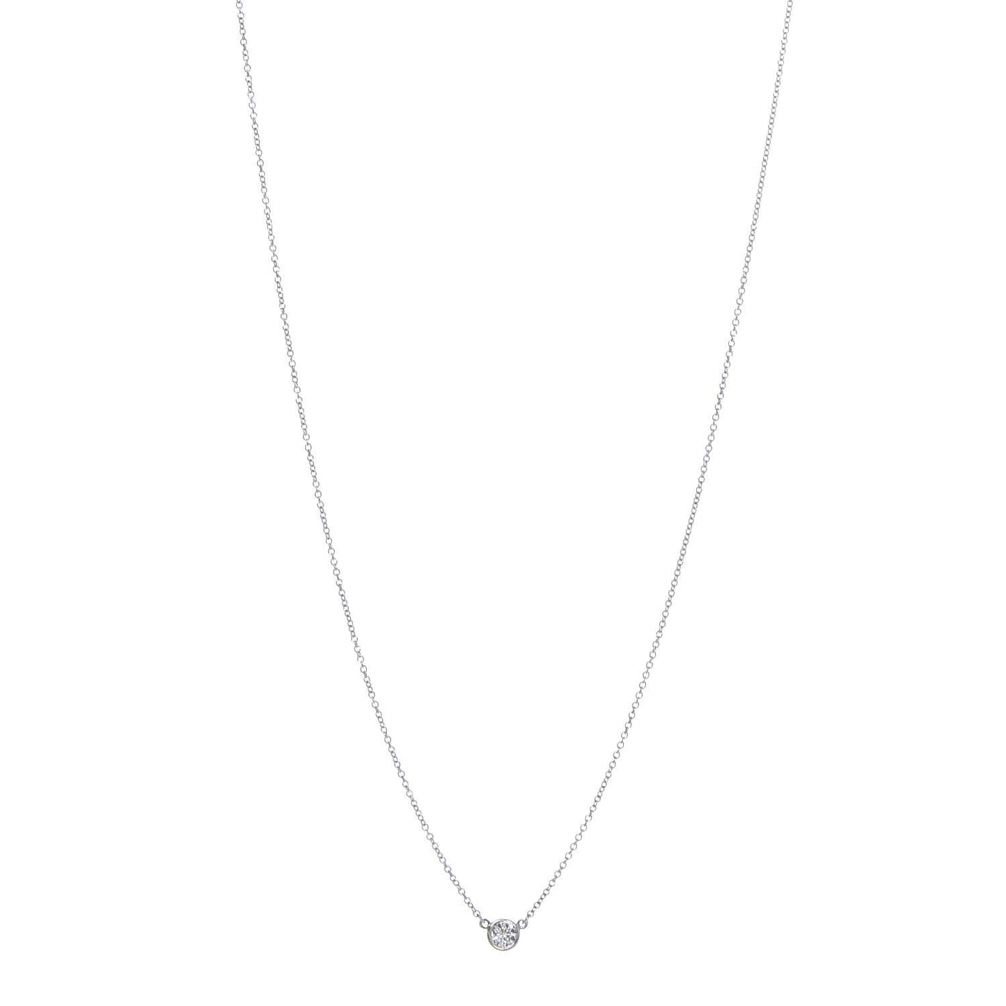 Platinum Diamond .20ct Elsa Peretti Diamonds by the Yard Pendant Necklace