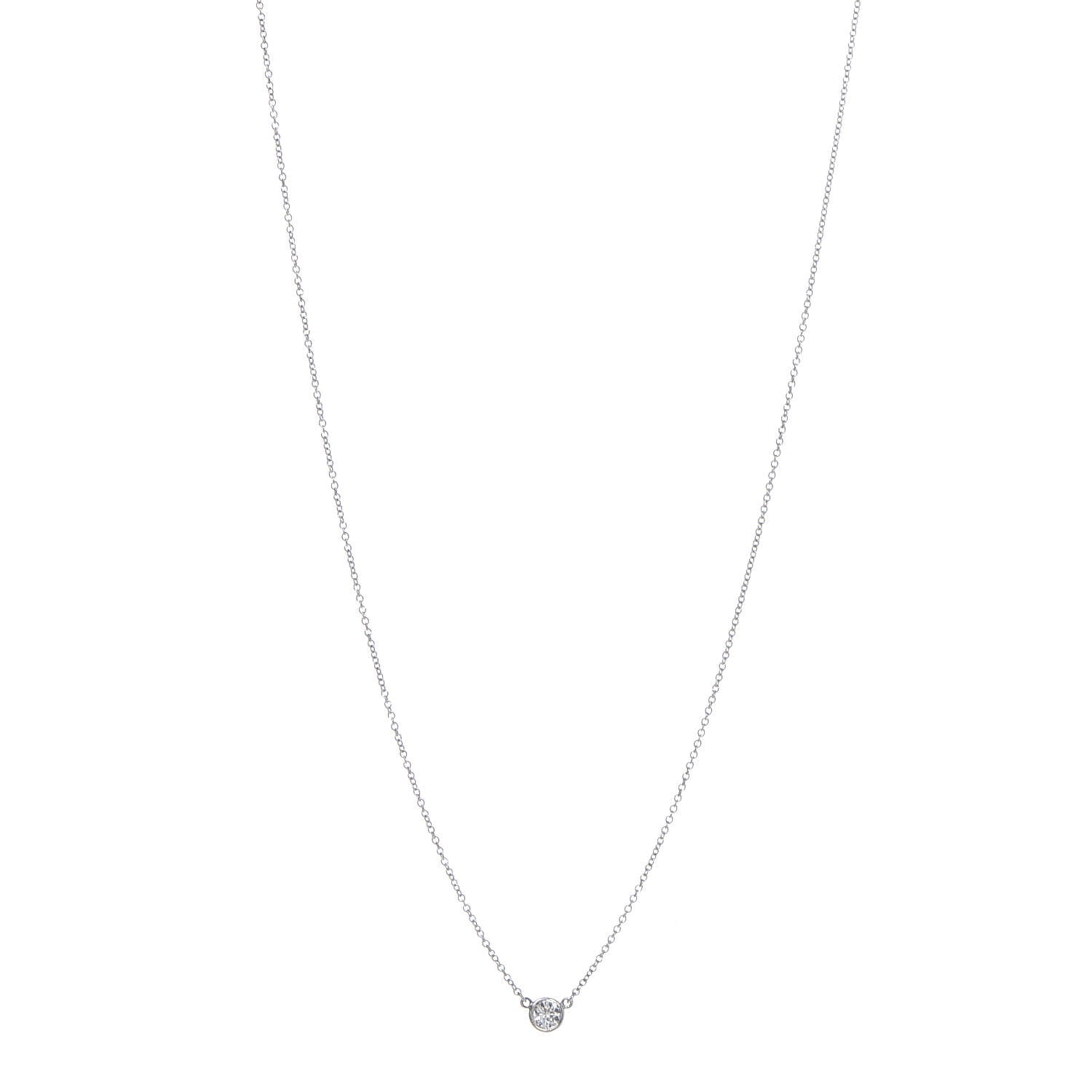 Tiffany Platinum Diamond .20ct Elsa Peretti Diamonds by the Yard Pendant Necklace 1 of 6