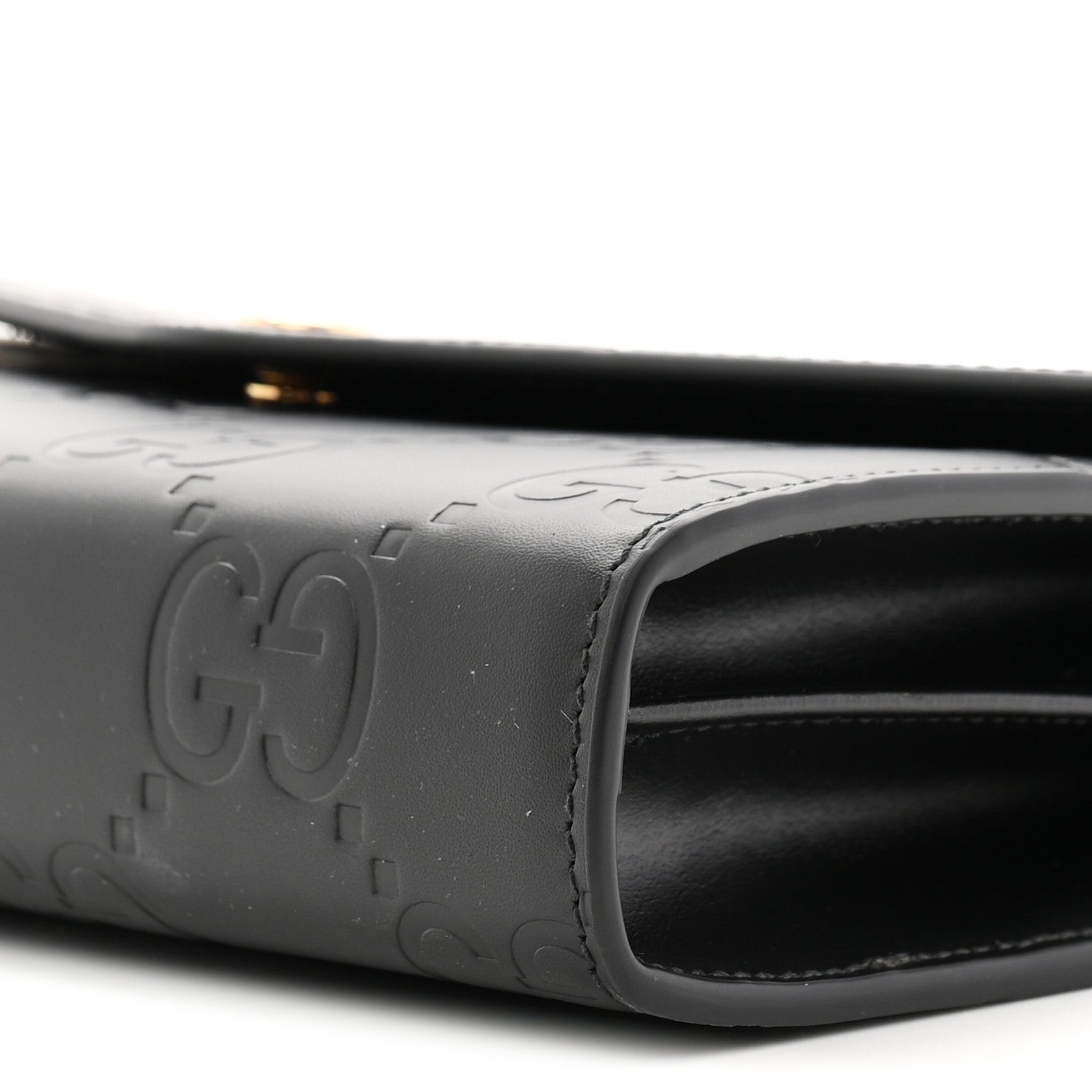 Gucci Calfskin GG Debossed Chain Wallet Black 10 of 10
