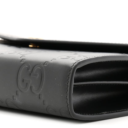 Gucci Calfskin GG Debossed Chain Wallet Black 10 of 10