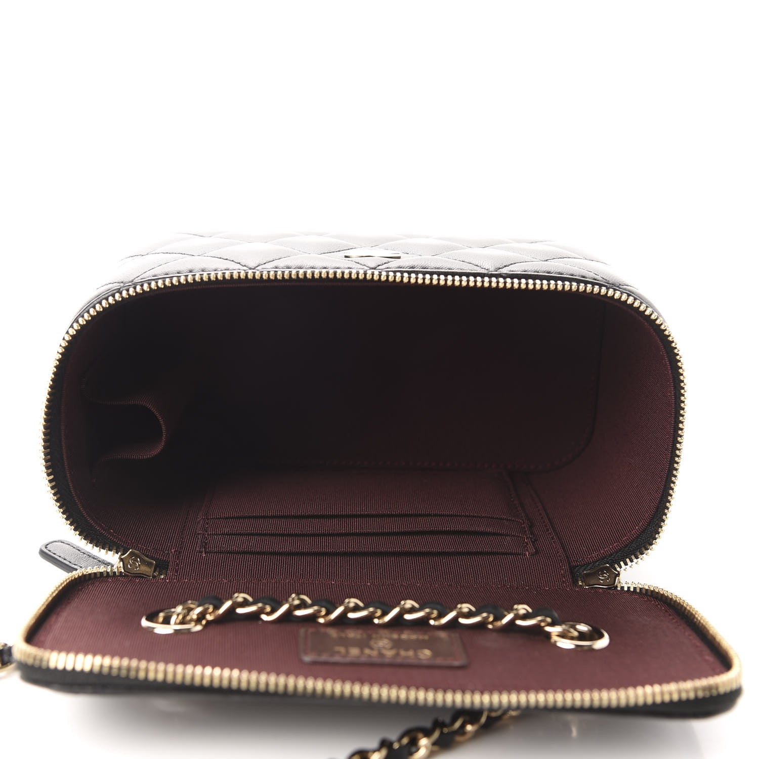 Chanel Lambskin Quilted Small Vanity Case With Chain Black 5 of 11