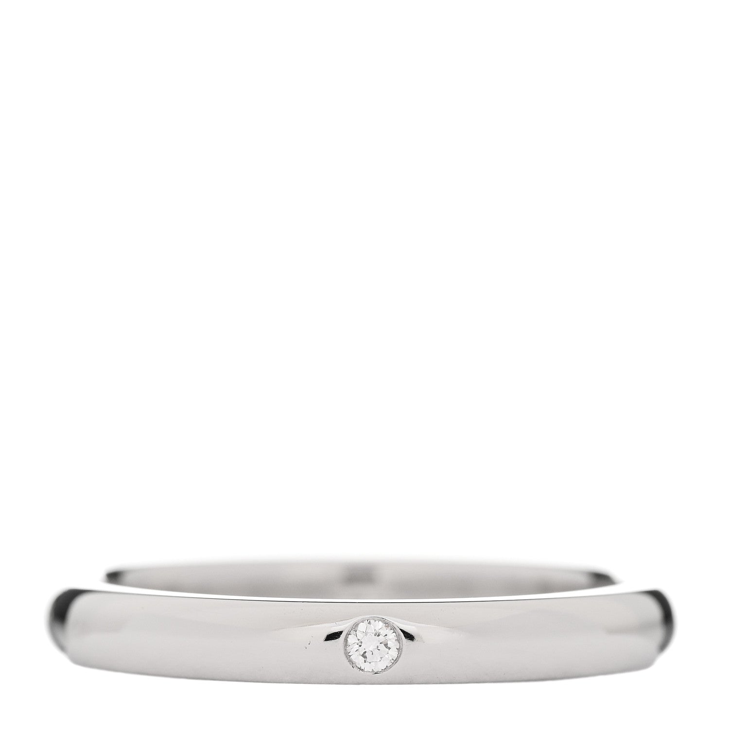 Tiffany Platinum Diamond Elsa Peretti Band Ring 56 7.5 1 of 5