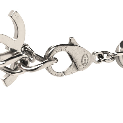 Chanel Oversized Chain Logo Short Necklace Silver 4 of 5