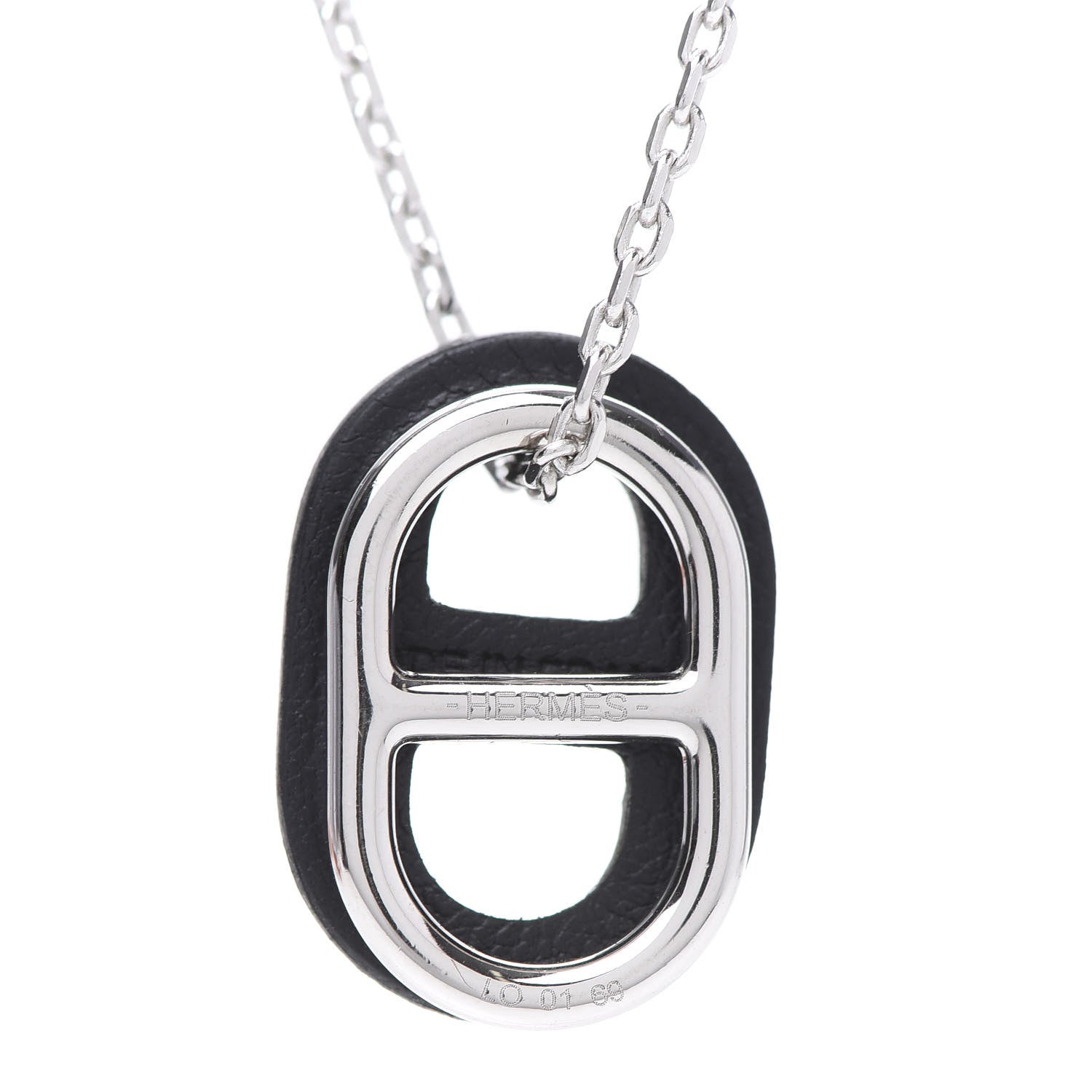 Hermes Swift O'Maillon Pendant Necklace Black 6 of 8