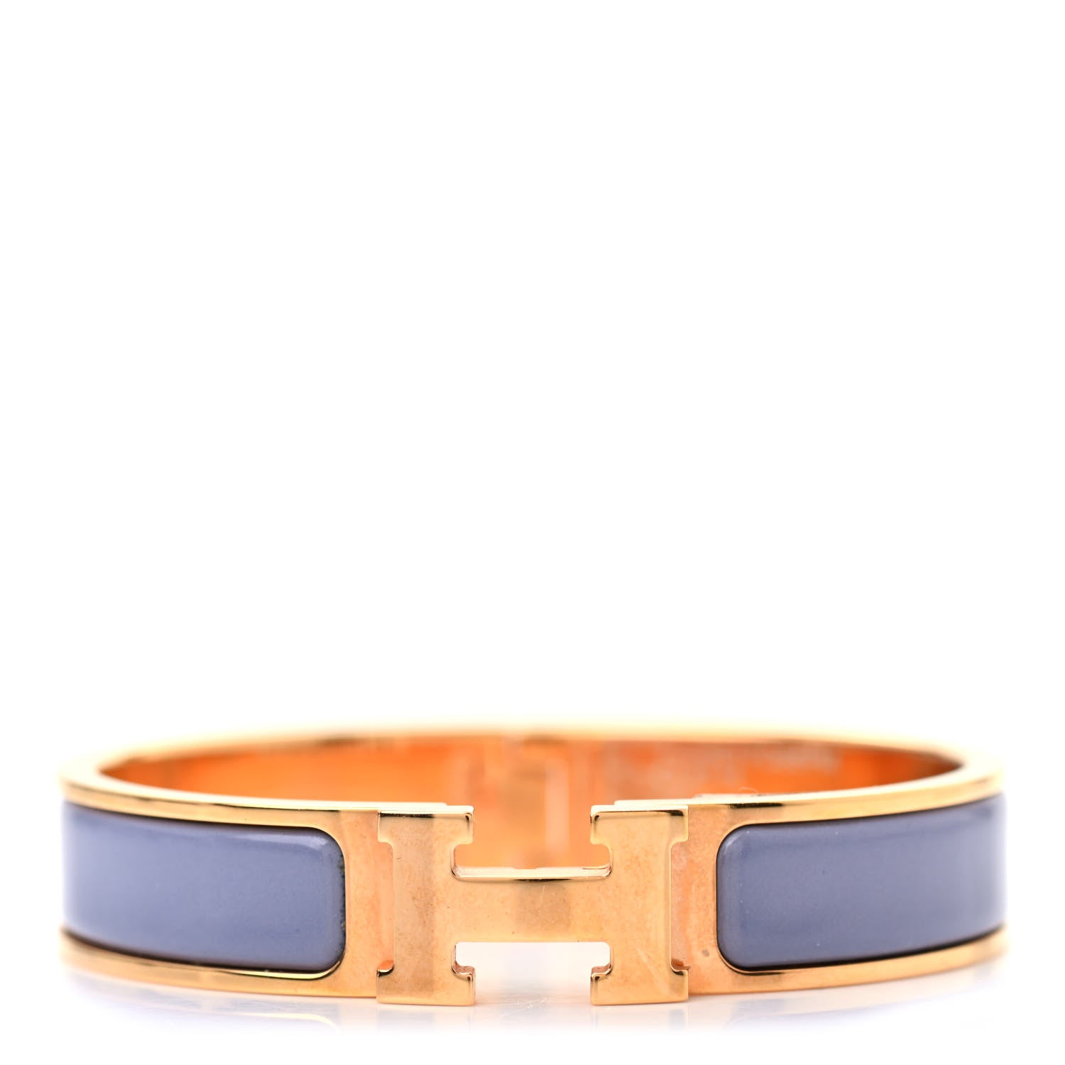 Hermes Enamel Narrow Clic Clac H Bracelet PM Bleu Lin 1 of 7