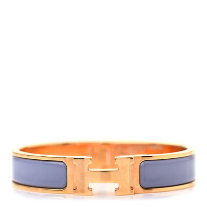 Hermes Enamel Narrow Clic Clac H Bracelet PM Bleu Lin 1 of 7