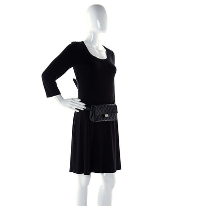 Chanel Grained Calfskin Quilted 2.55 Reissue Flap Belt Bag Clutch Black 3 of 8