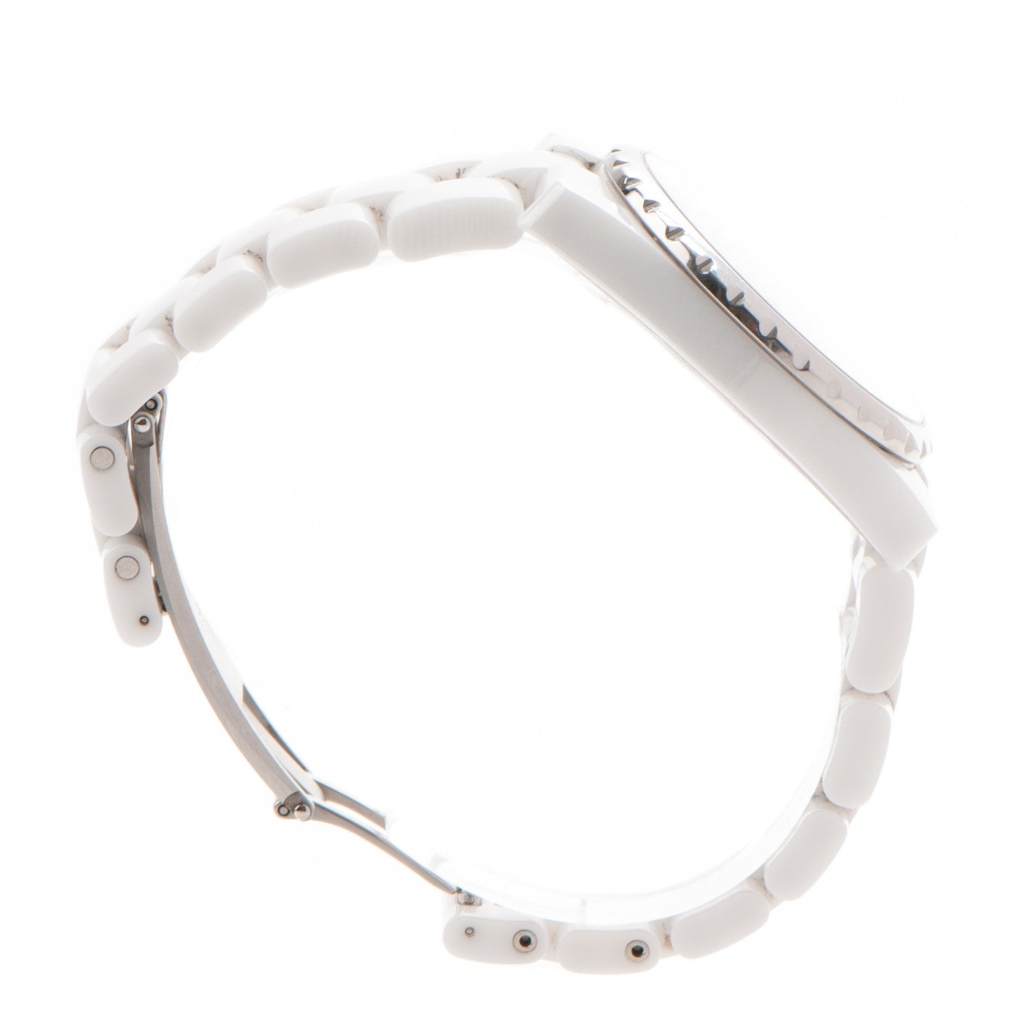 Chanel Stainless Steel Ceramic Diamond 36.5mm J12 Automatic Watch White 4 of 8