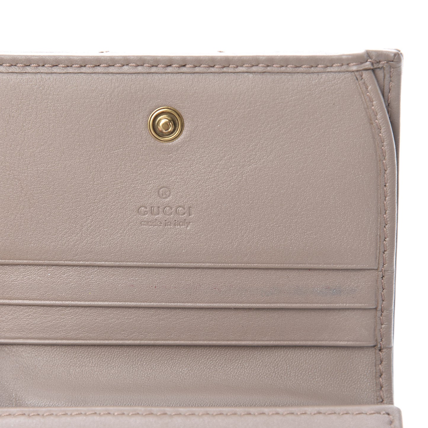 Calfskin Matelasse GG Marmont Card Case Wallet Porcelain Rose