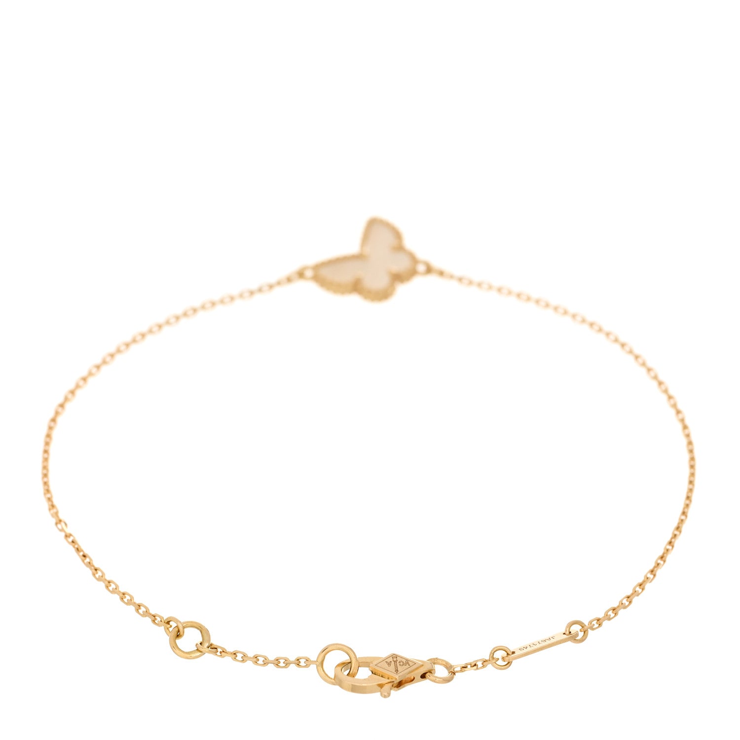Van Cleef & Arpels 18K Yellow Gold Mother of Pearl Sweet Alhambra Butterfly Bracelet 2 of 4