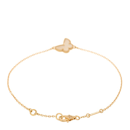 Van Cleef & Arpels 18K Yellow Gold Mother of Pearl Sweet Alhambra Butterfly Bracelet 2 of 4