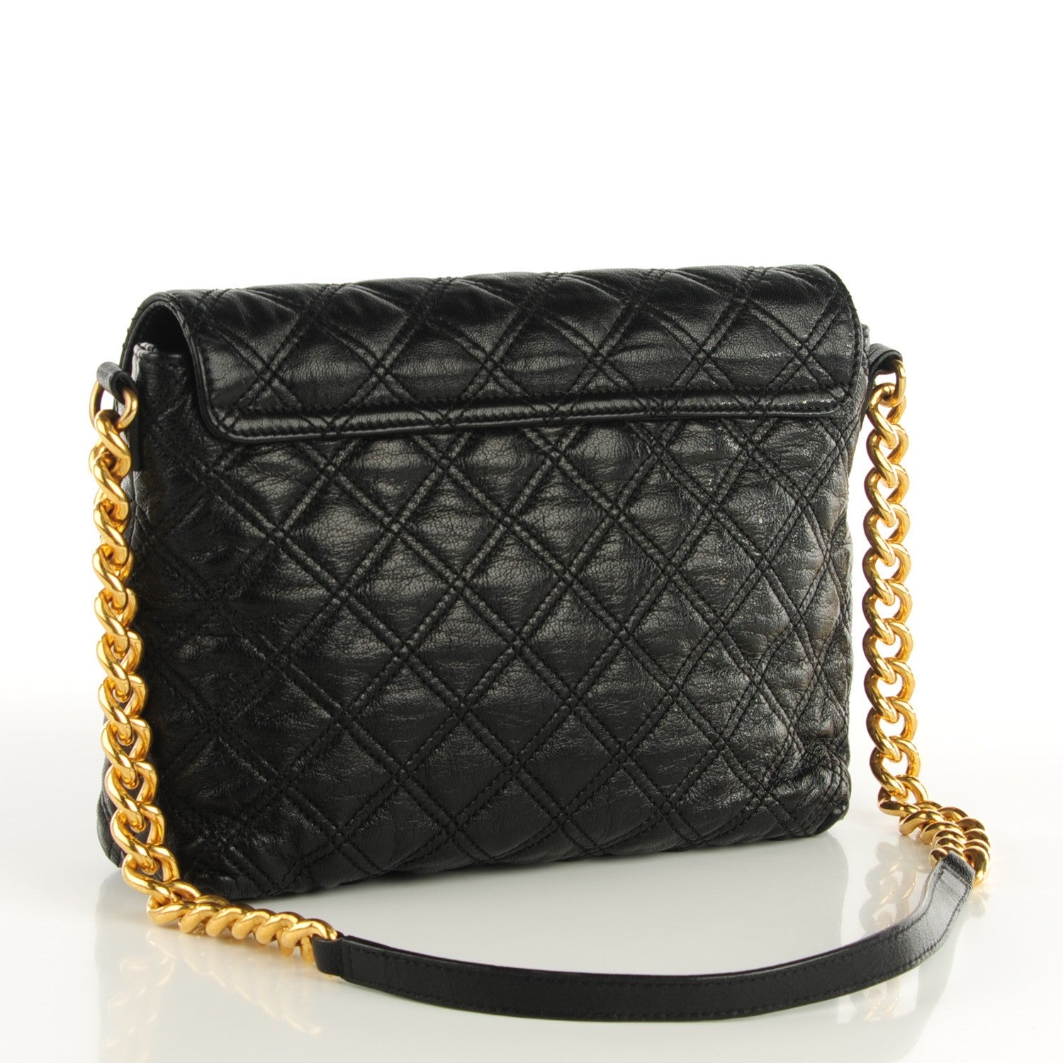 Marc Jacobs Lacquered Leather The Large Single Flap Black 3 of 7