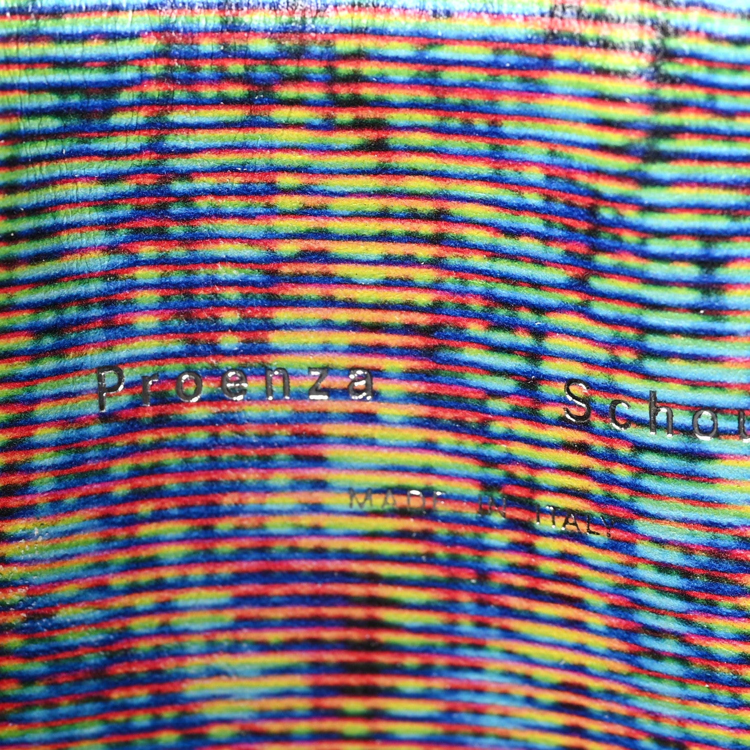Proenza Schouler Calfskin Triangle Print Zip Pouch Black White 6 of 7