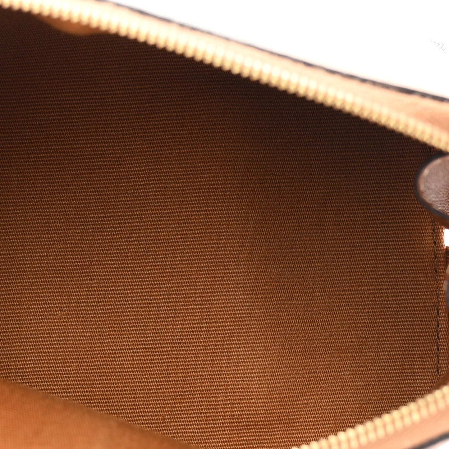 Triomphe Canvas Calfskin Small Cosmetic Pouch Tan