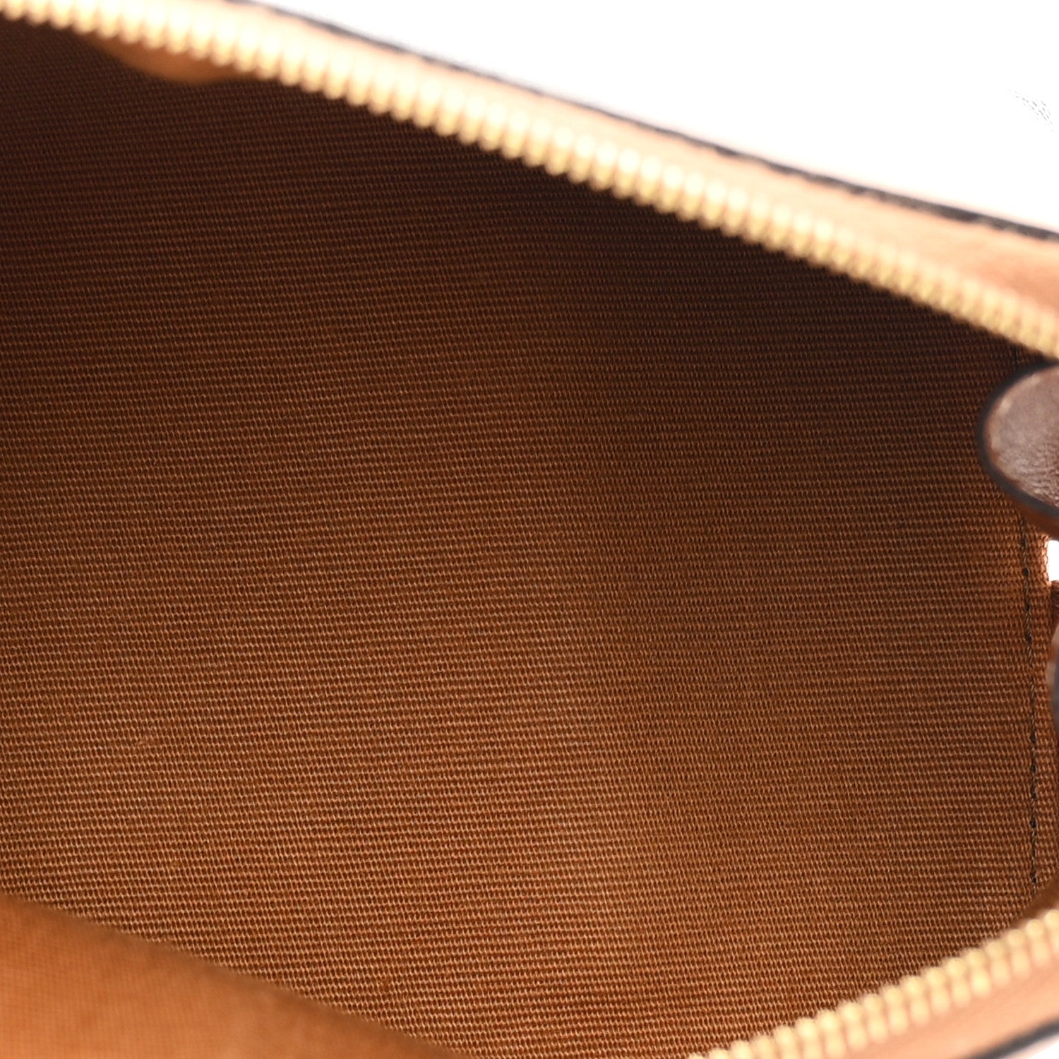 Celine Triomphe Canvas Calfskin Small Cosmetic Pouch Tan 5 of 8