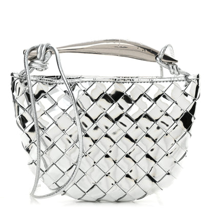 Bottega Veneta Mirror Laminated Nappa Intrecciato Mini Sardine Bag Silver 1 of 10