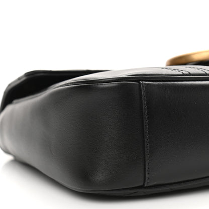 Gucci Calfskin Matelasse Medium GG Marmont Shoulder Bag Black 9 of 10