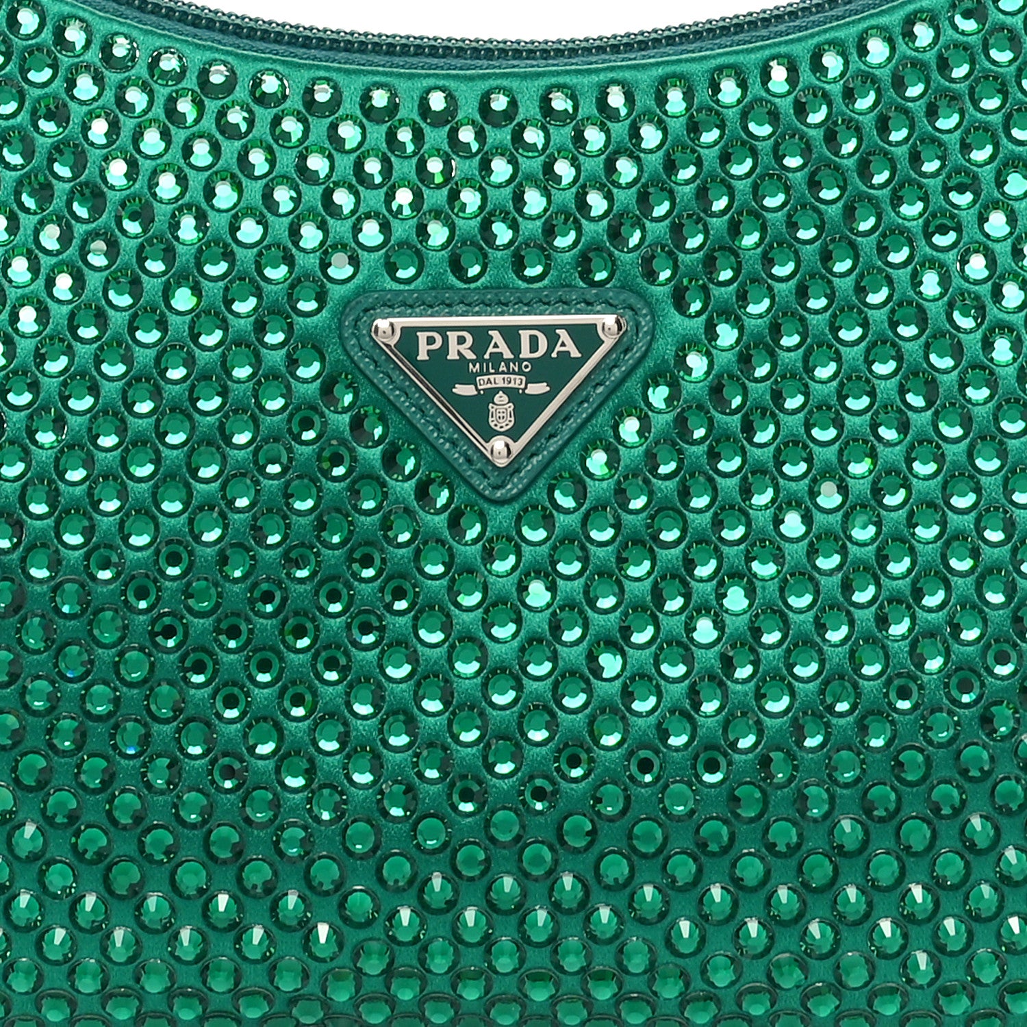 Prada Satin Crystal Mini Re-Edition 2000 Bag Mango 7 of 9