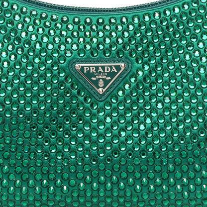 Prada Satin Crystal Mini Re-Edition 2000 Bag Mango Mango 7 of 9