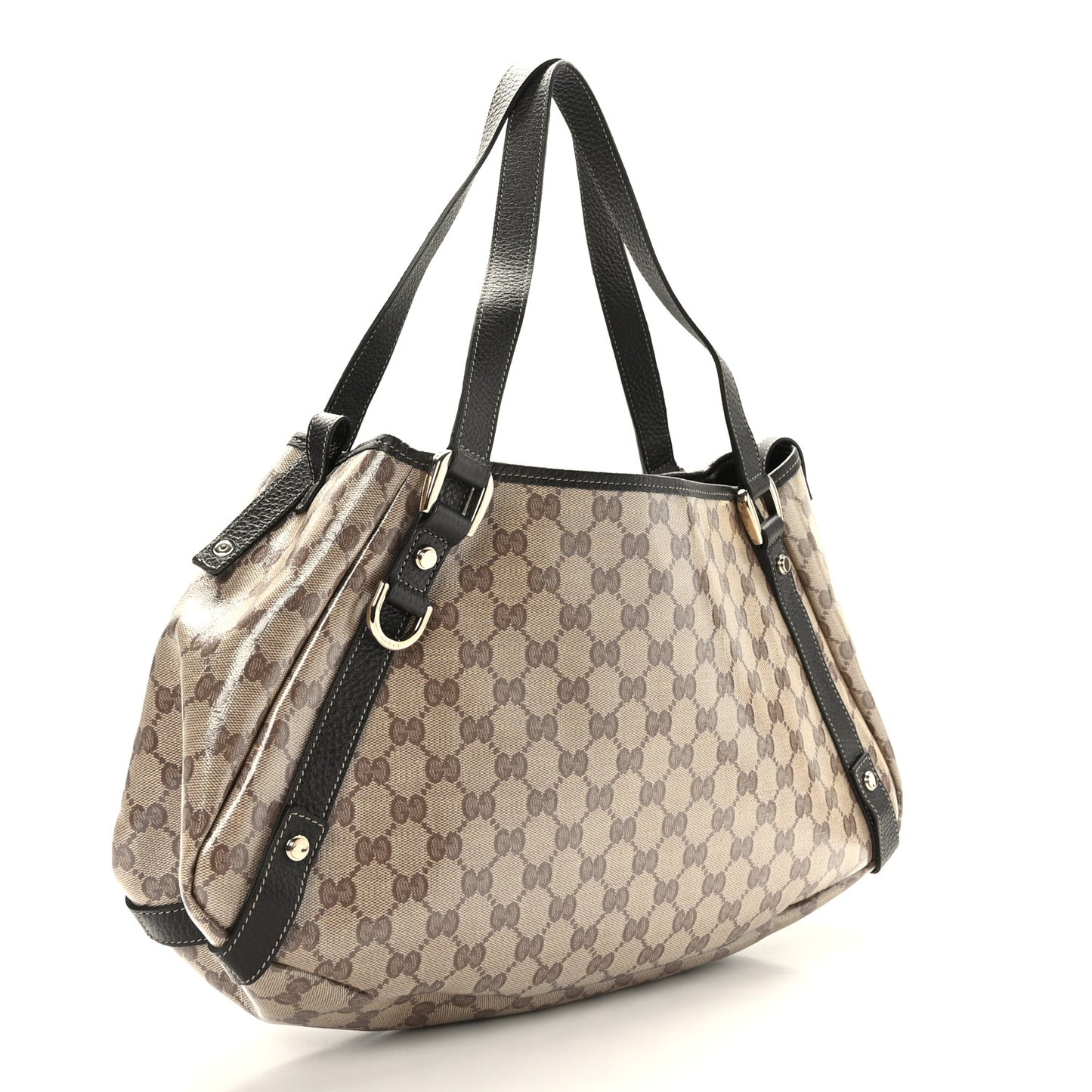 Crystal Monogram Medium Abbey Shoulder Bag Dark Brown