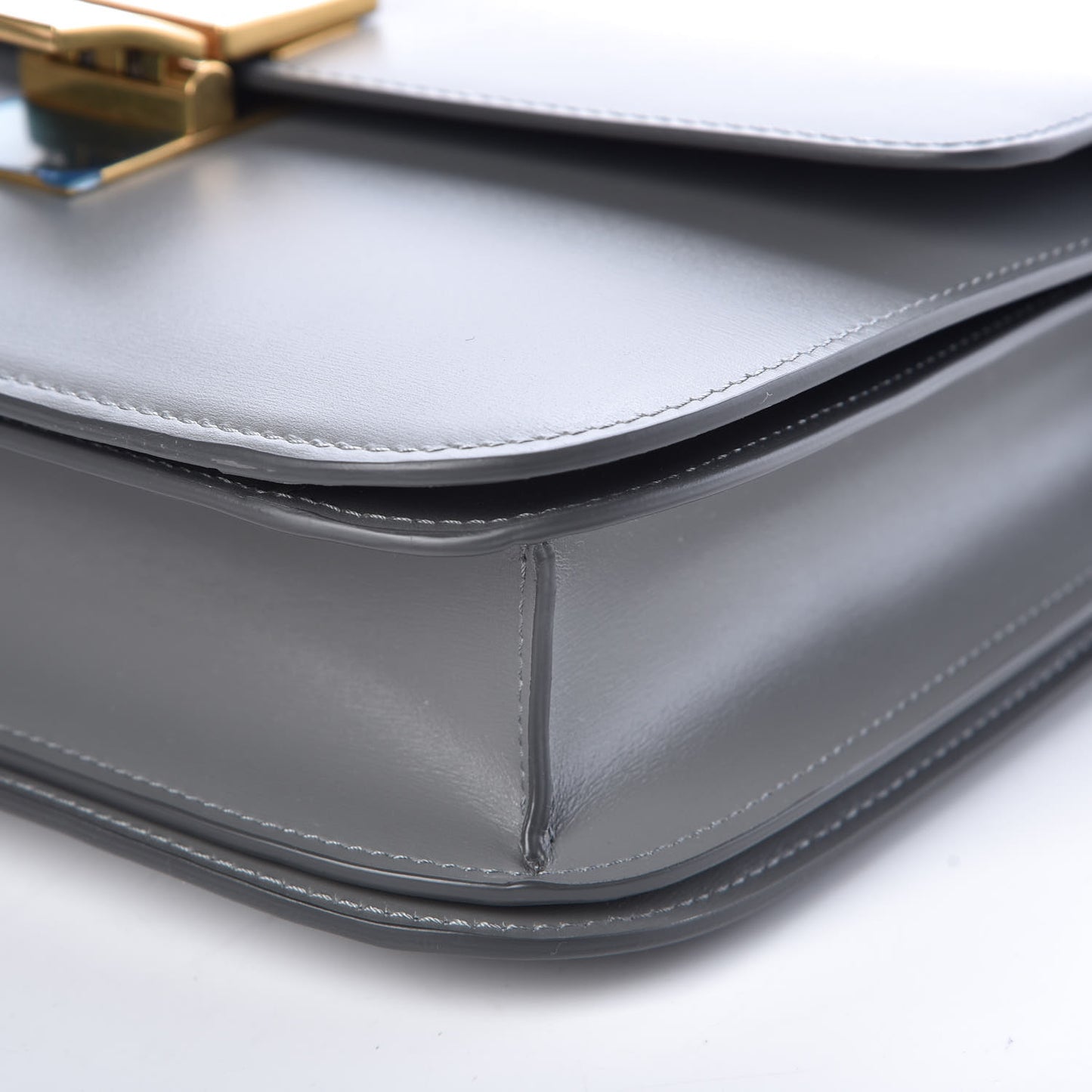 Box Calfskin Medium Classic Box Flap Bag Zinc