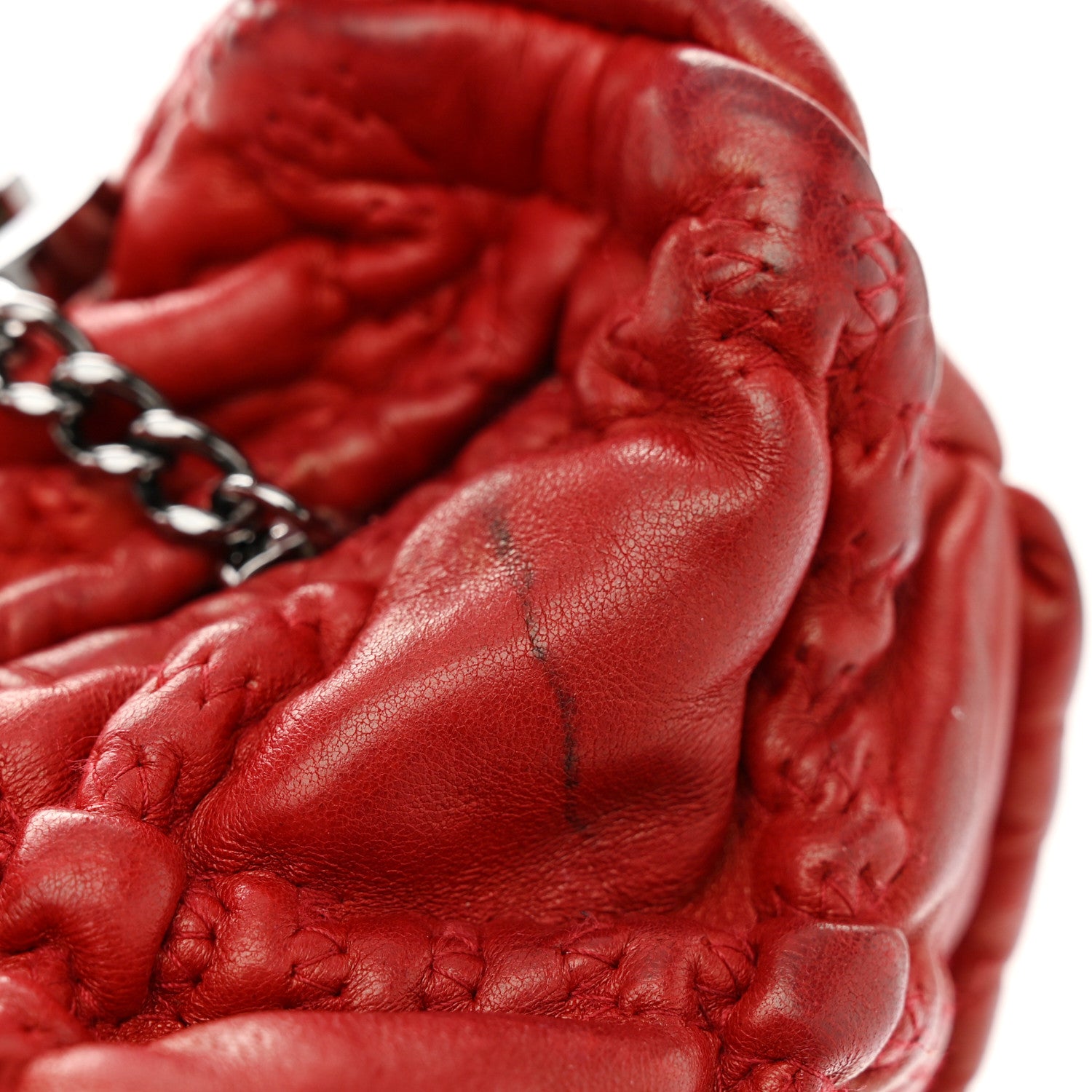 Chanel Quilted Lambskin Hidden Chain Hobo Red 12 of 12