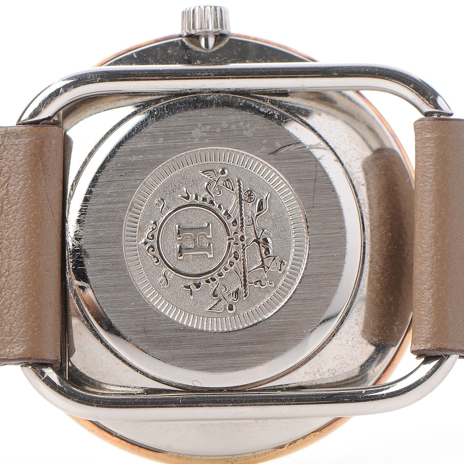 Hermes Stainless Steel Swift 30.5mm Arceau Quartz Watch Etoupe 15 of 16