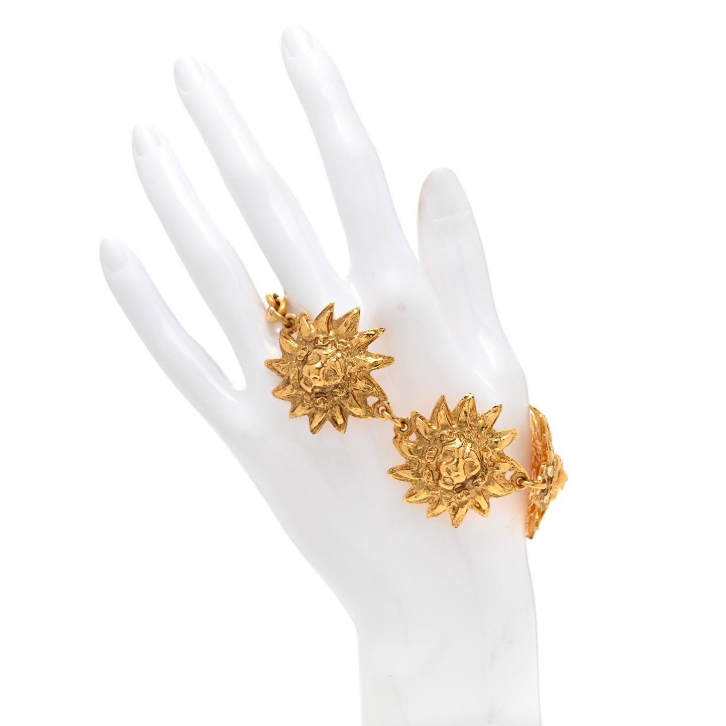 Leo Lion Sun Medallion Bracelet Gold