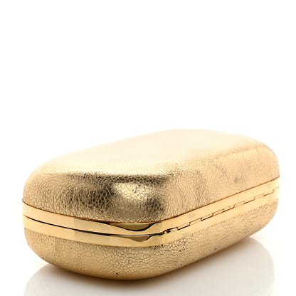 Alexander McQueen Metallic Nappa Skull Box Clutch Gold 4 of 11