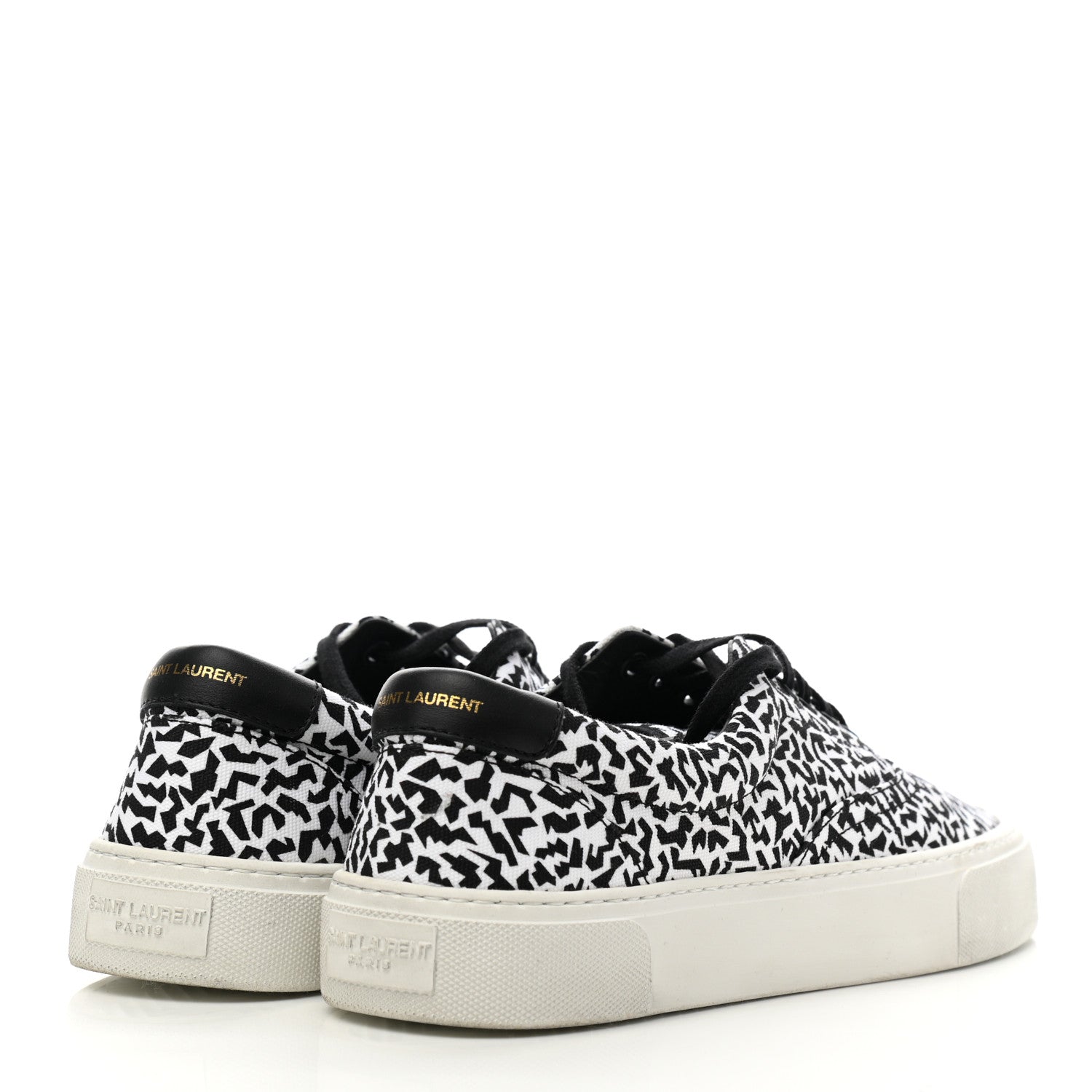 Saint Laurent Canvas Mens Venice Low Top Sneakers 41 Black White 4 of 9