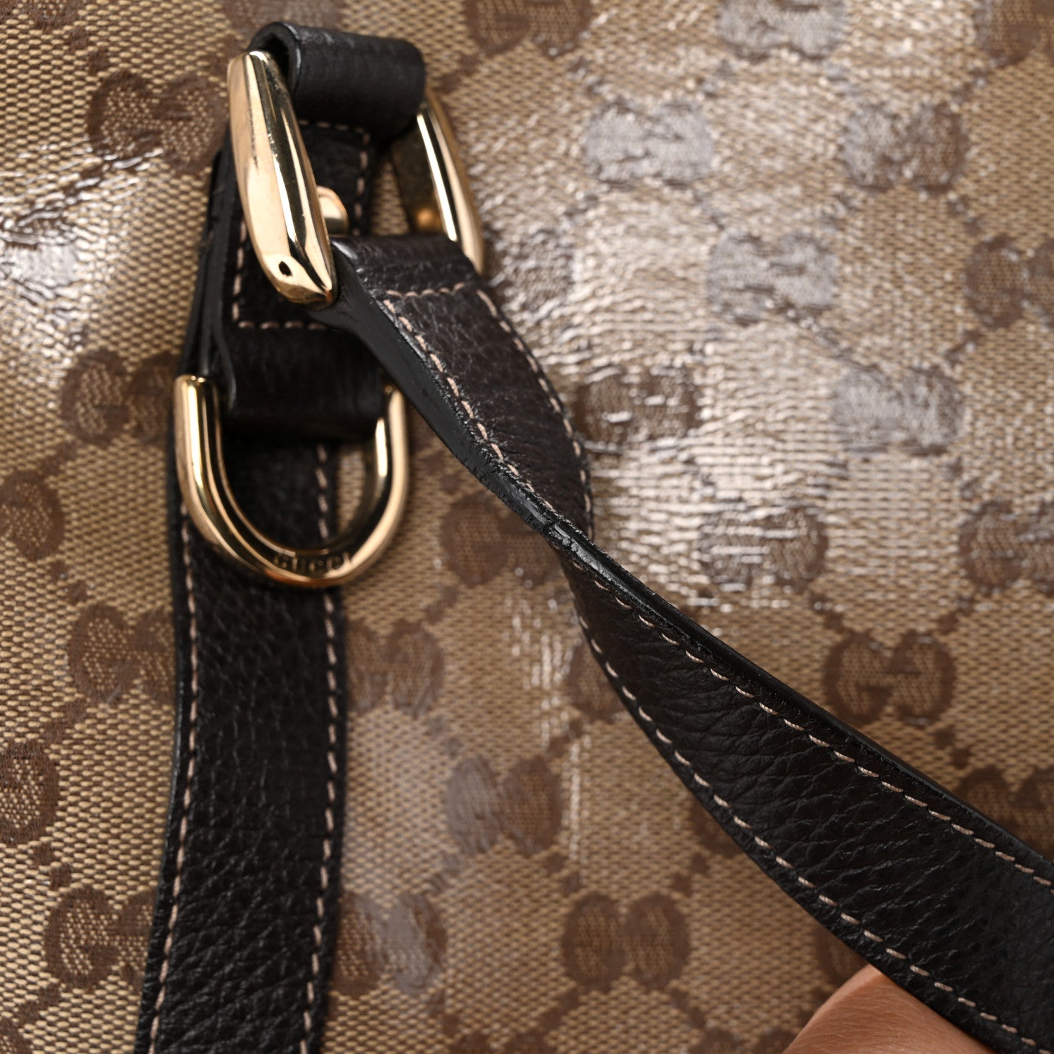 Gucci Crystal Monogram Medium Abbey Tote Brown 13 of 15