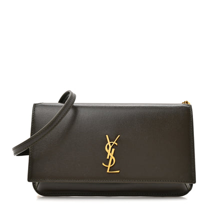 Saint Laurent Smooth Calfskin Monogram Phone Holder Crossbody Light Musk 1 of 11