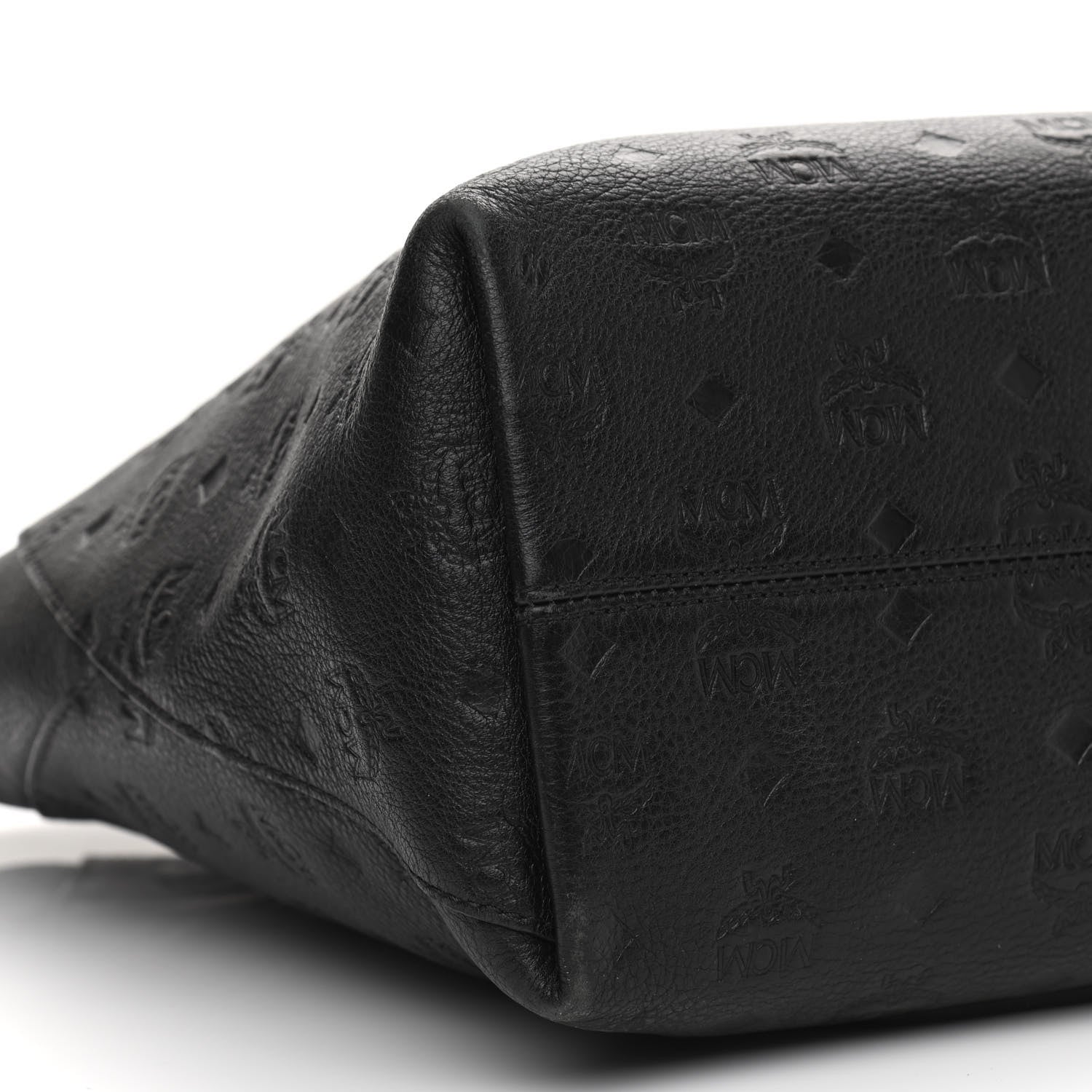 MCM Calfskin Ottomar Monogram Medium Klara Shopper Tote Black 9 of 12