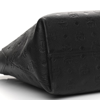 MCM Calfskin Ottomar Monogram Medium Klara Shopper Tote Black 9 of 12