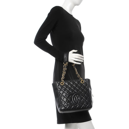 Chanel Caviar Quilted Petit Shopping Tote PST Black 2 of 12