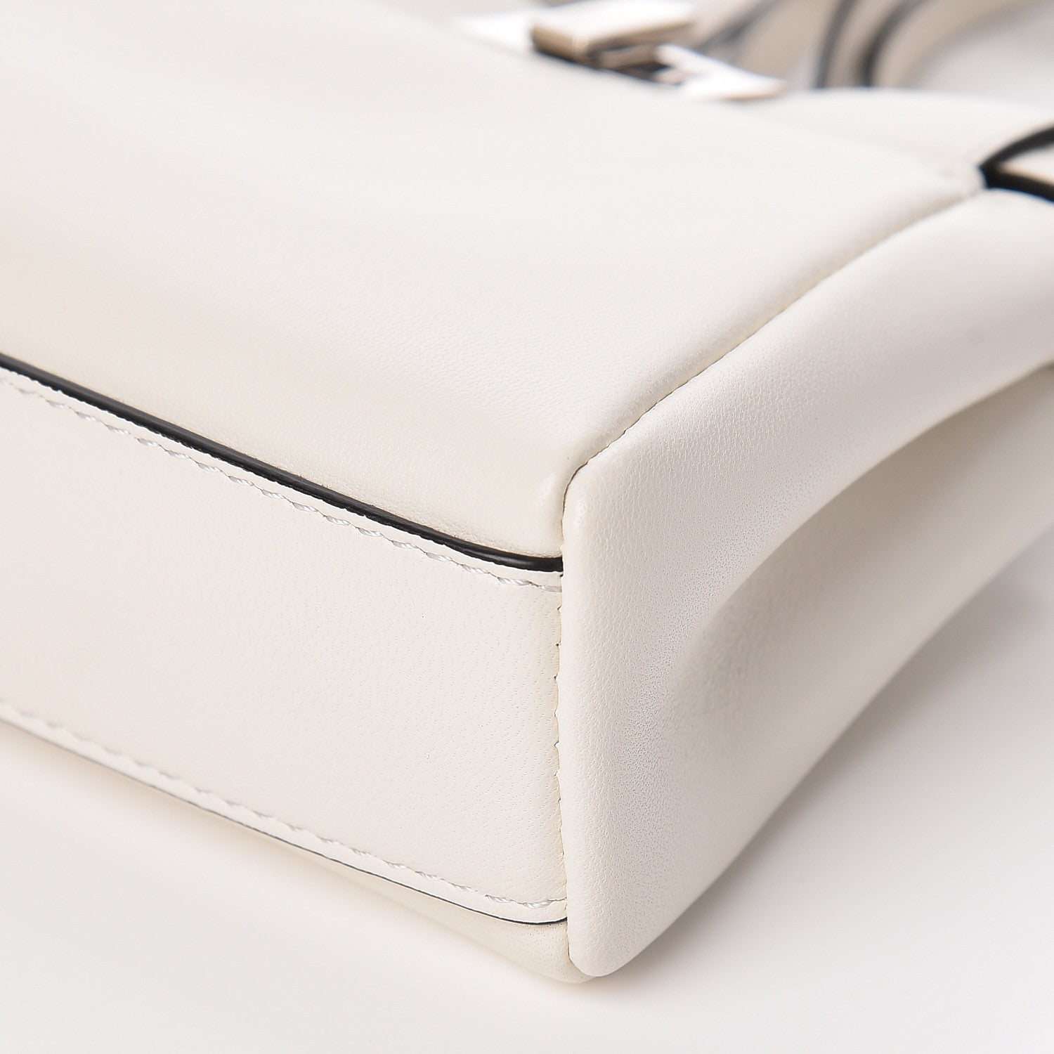 Fendi Shiny Nappa Micro Peekaboo Iconic Satchel White 9 of 10