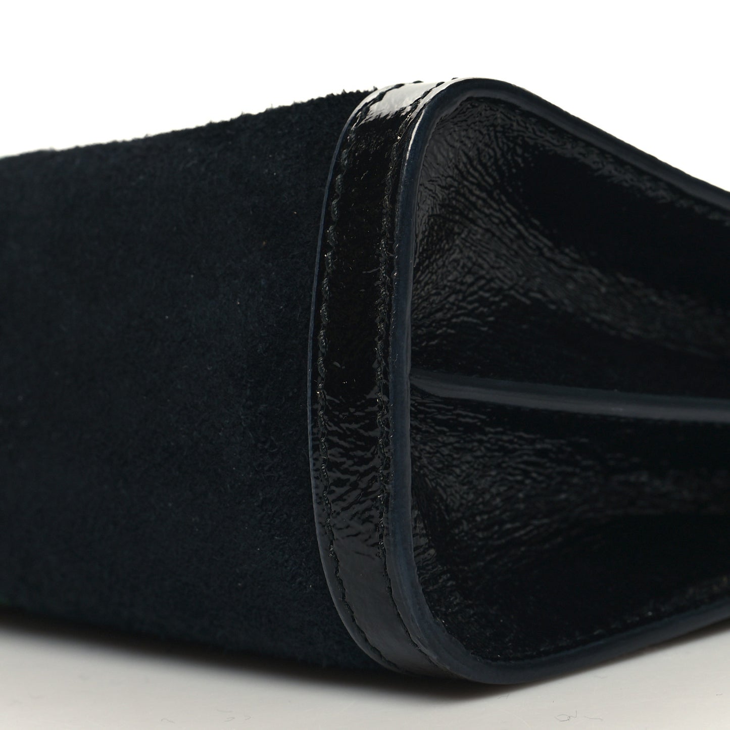 Suede Patent GG Web Small Ophidia Chain Shoulder Bag Black
