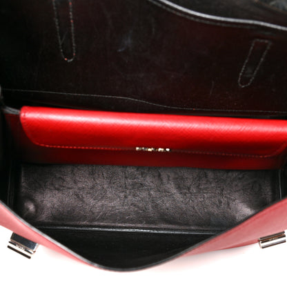 Prada Saffiano Cuir Convertible Top Handle Tote Fuoco 5 of 14