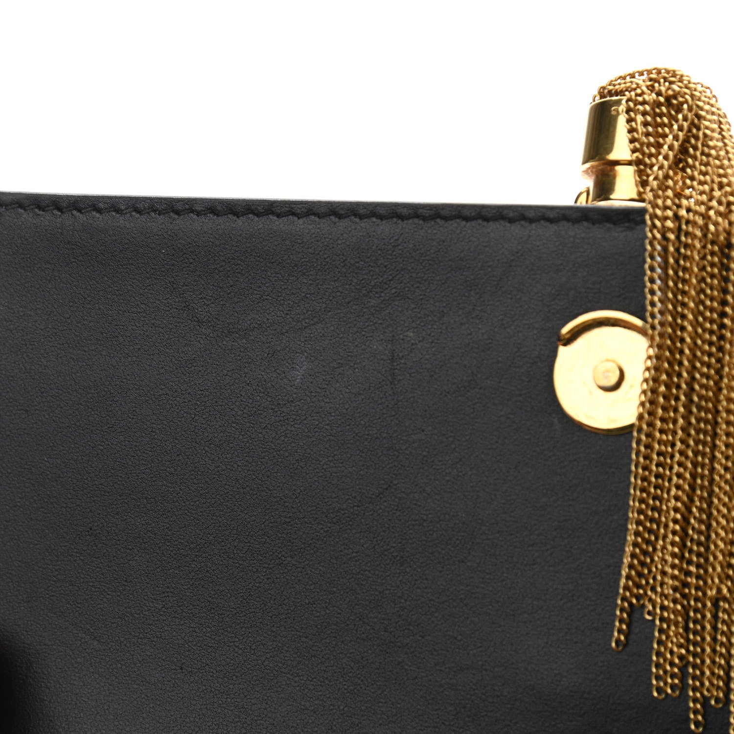 Saint Laurent Calfskin Crocodile Embossed Kate Monogram Tassel Chain Wallet Black 11 of 11