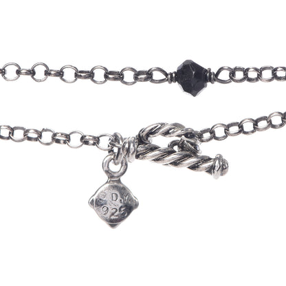 David Yurman Sterling Silver Black Onyx Station Chain Necklace 5 of 5