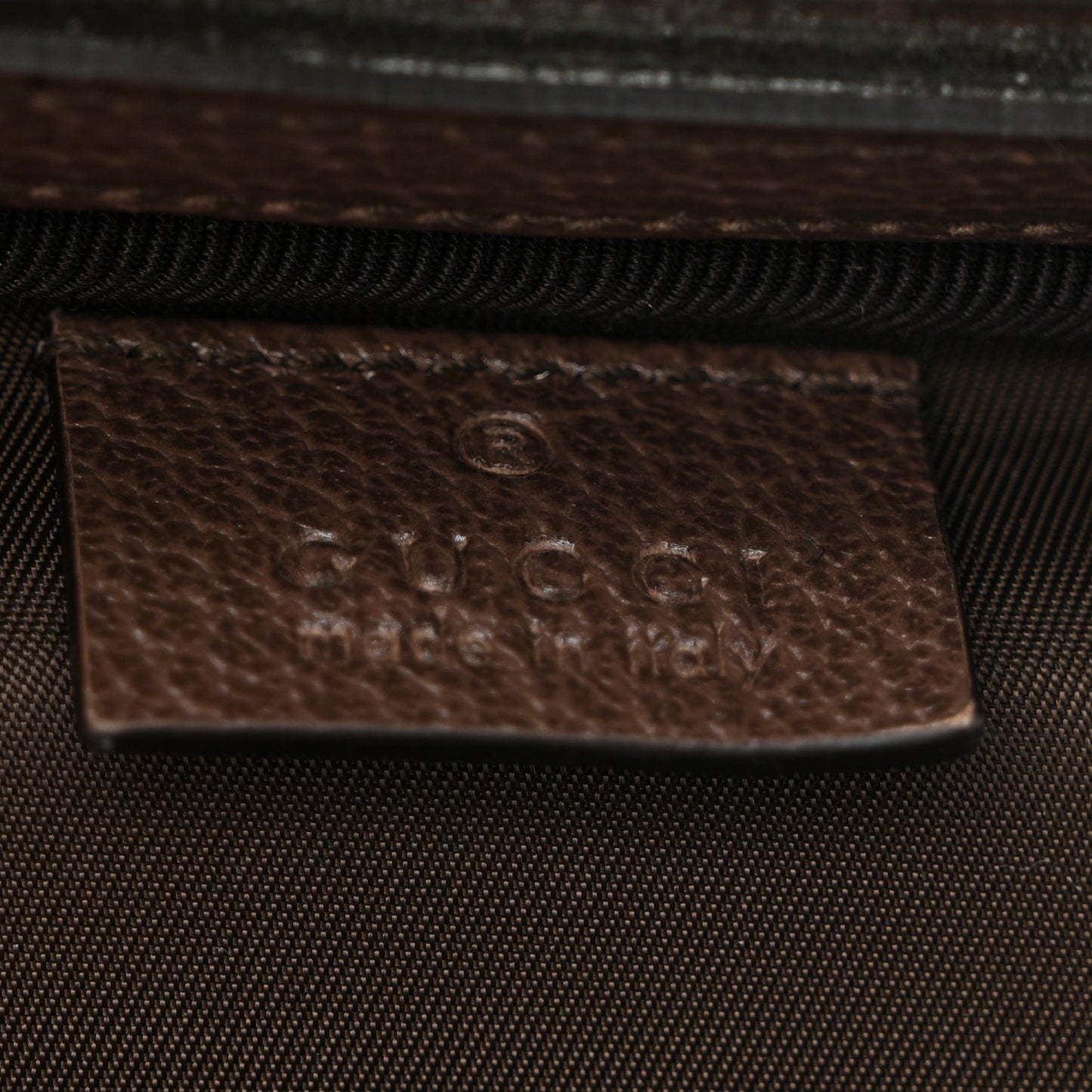 GG Supreme Monogram Textured Calfskin Web Ophidia Vanity Cosmetic Case Beige Ebony New Acero