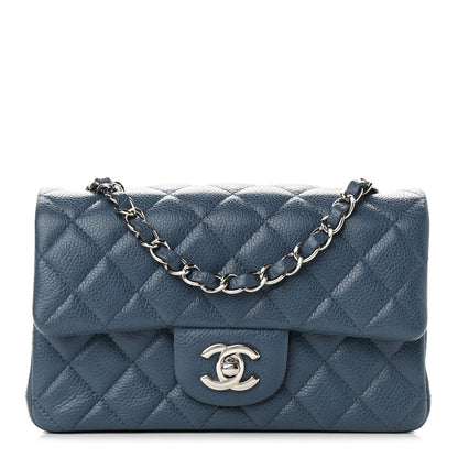 Chanel Caviar Quilted Mini Rectangular Flap Blue 1 of 9