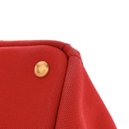 Prada Canapa Small Logo Tote Rosso 14 of 16