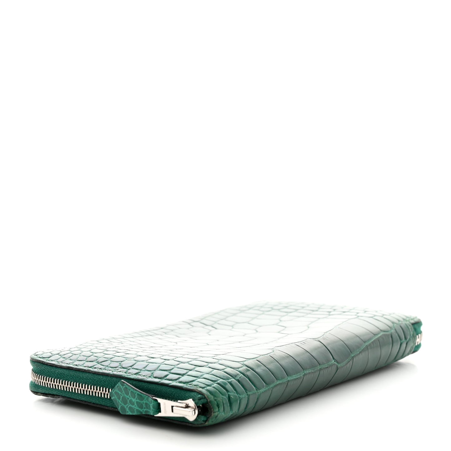 Shiny Alligator Azap Wallet Vert Emeraude
