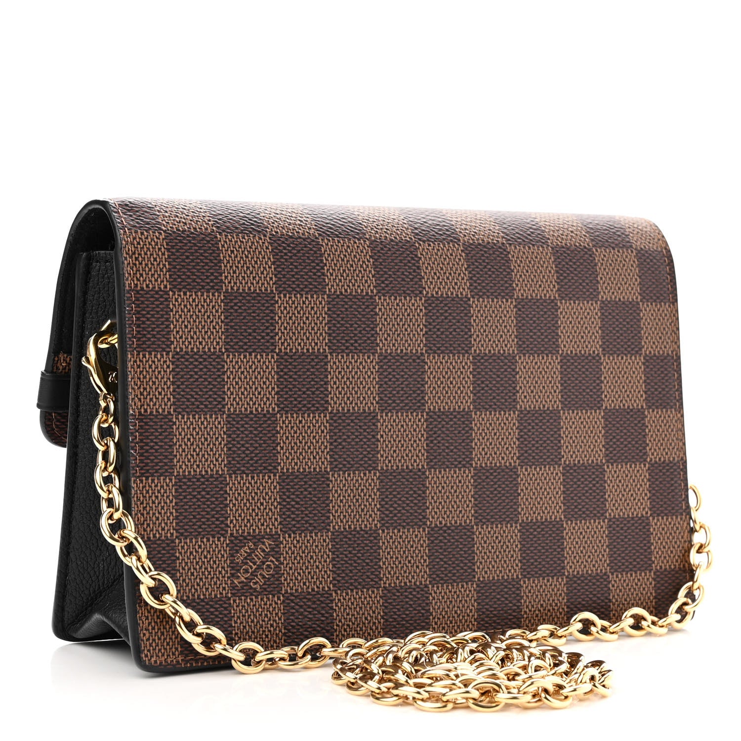 Louis Vuitton Damier Ebene Vavin Chain Wallet Black 3 of 9
