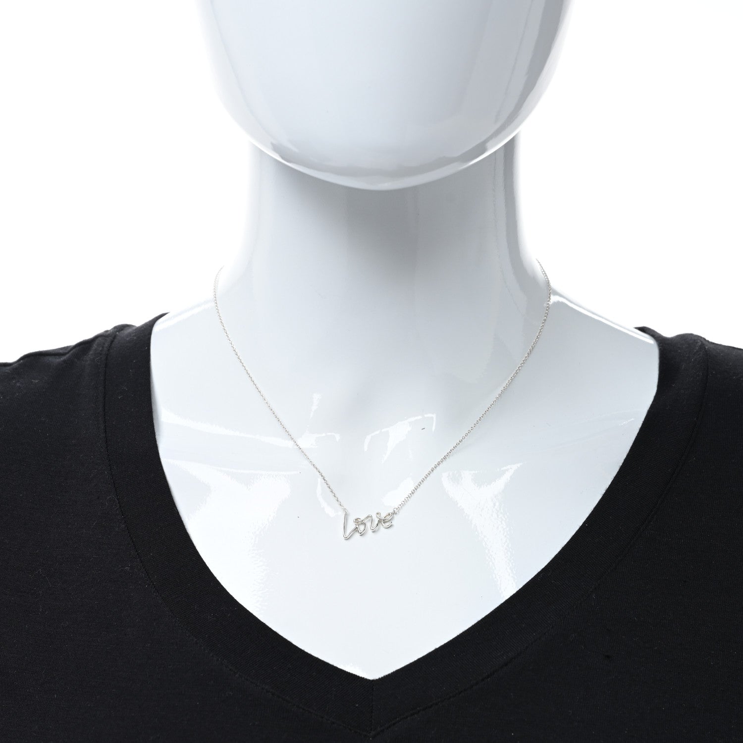 Tiffany Sterling Silver Paloma Picasso Graffiti Love Pendant Necklace 3 of 4