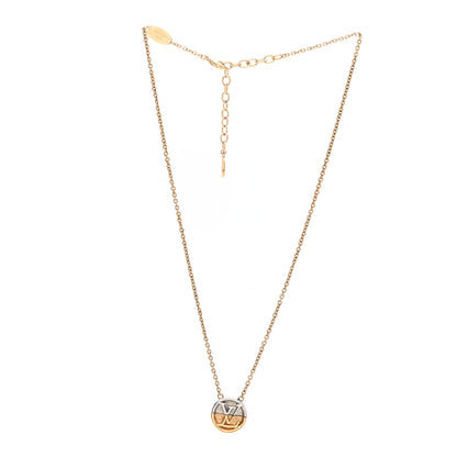 Louis Vuitton Metal L to V Necklace Gold Silver 3 of 5