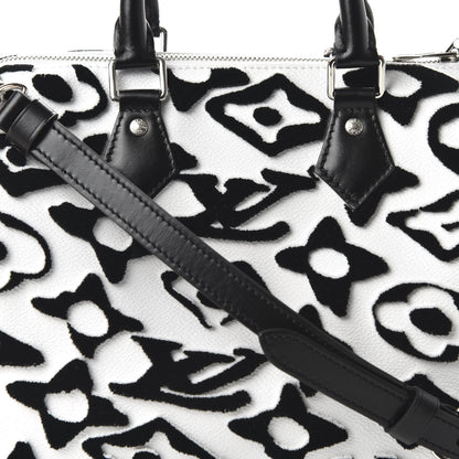 Louis Vuitton X UF Tufted Monogram Speedy Bandouliere 25 White Black 10 of 11